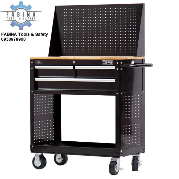 Tổng hợp các mẫu tủ dụng cụ cao cấp tại fabina Tên sản phẩm  Thông số cơ bản  Giá  Tủ dụng cụ CSPS 104cm màu đen - 10 hộc kéo ván gỗ kèm vách lưới  104cm W x 46 cm D x 107.5cm H  11.501.000đ    Tủ dụng cụ CSPS 91cm - 03 hộc kéo màu đen mờ  91cm W x 44cm D x 99cm H  4.590.000đ    Tủ dụng cụ 10 ngăn kéo 132cm màu đen mờ mặt ván gỗ CSPS  32cm Rộng x 46cm Sâu x 96cm Cao  12.020.000đ    Tủ dụng cụ CSPS 61cm - 01 hộc kéo màu đen.  61cm W × 40cm D × 76cm H  3.067.000đ    Tủ dụng cụ CSPS 61cm - 01 hộc kéo màu đỏ kèm vách lưới.  61cm W x 40cm D x 140.6cm H (Đã bao gồm chiều cao của bánh xe)  4.718.000đ  Tủ dụng cụ CSPS 61cm - 01 hộc kéo màu đỏ ván gỗ.  61cm W x 40.5cm D x 94cm H (Đã bao gồm chiều cao của bánh xe)  4.455.000đ    Tủ dụng cụ CSPS 61cm - 01 hộc kéo màu đen ván gỗ.  61cm W x 40.5cm D x 94cm H (Đã bao gồm chiều cao của bánh xe)  4.455.000đ    Tủ dụng cụ CSPS 61cm - 01 hộc kéo màu đen kèm bánh xe.  61cm W x 40cm D x 92cm H (Đã bao gồm chiều cao bánh xe)  3.844.000đ    Tủ dụng cụ CSPS 61cm - 01 hộc kéo màu xanh dương chân tăng chỉnh  61cm W x 40cm D x 80,7cm H (Đã bao gồm chiều cao chân tăng chỉnh)  3.002.000đ    Tủ dụng cụ CSPS 61cm - 01 hộc kéo màu xanh dương kèm ván gỗ vách lưới  61cm W x 40cm D x 140.5cm H (chiều cao đã bao gồm vách lưới)  3.941.000đ