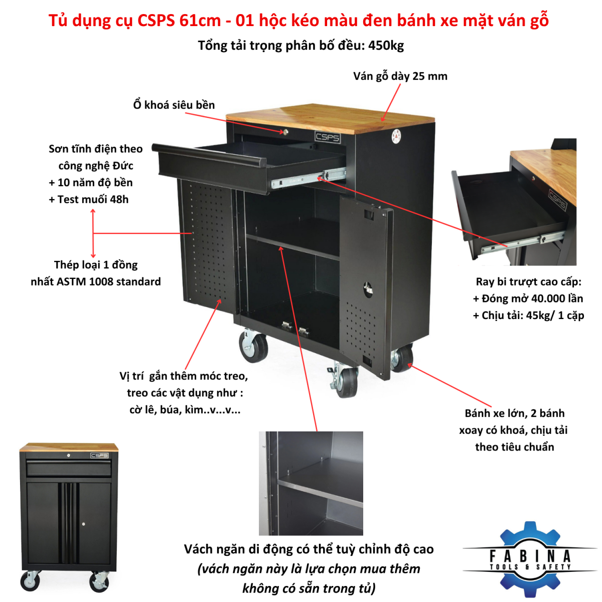Tủ dụng cụ có khóa chống trộm