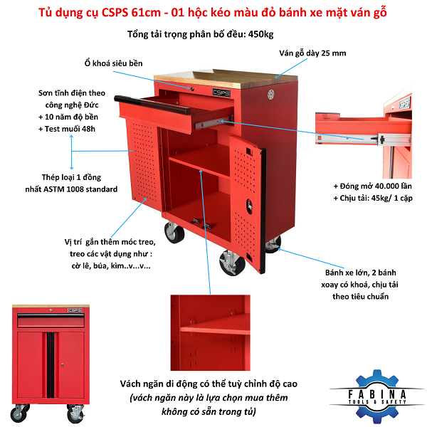 Tủ dụng cụ có khóa chống trộm