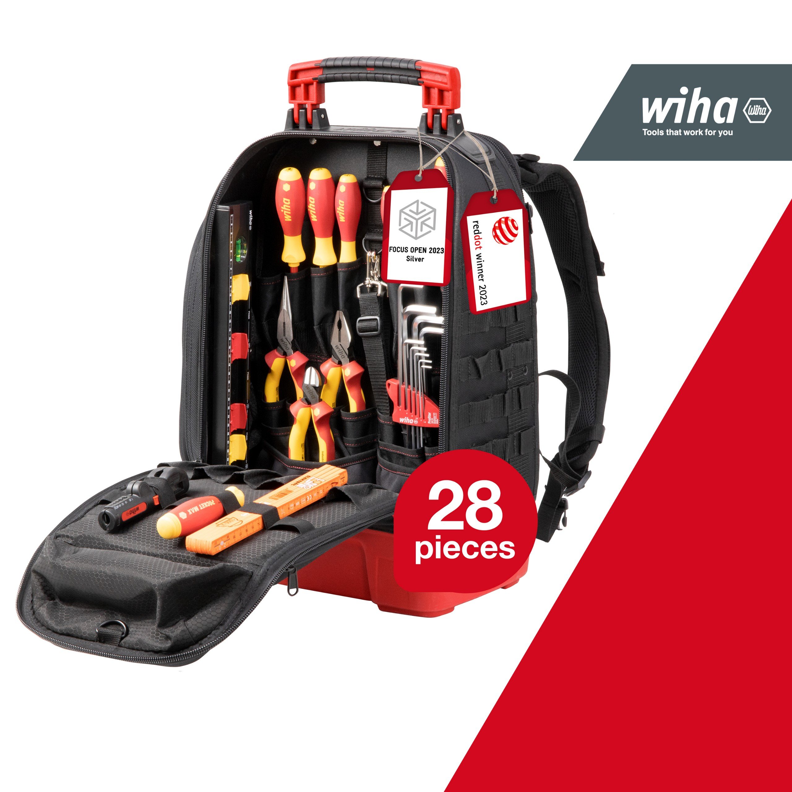 Balo dụng cụ điện cách điện 28 chi tiết Wiha 45528