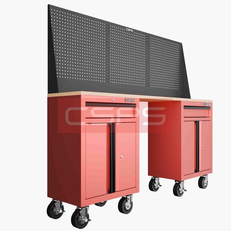 Bàn nguội cơ khí CSPS màu đen - 2 tủ 1 hộc kéo