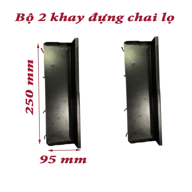 Set of 2 trays for bottles