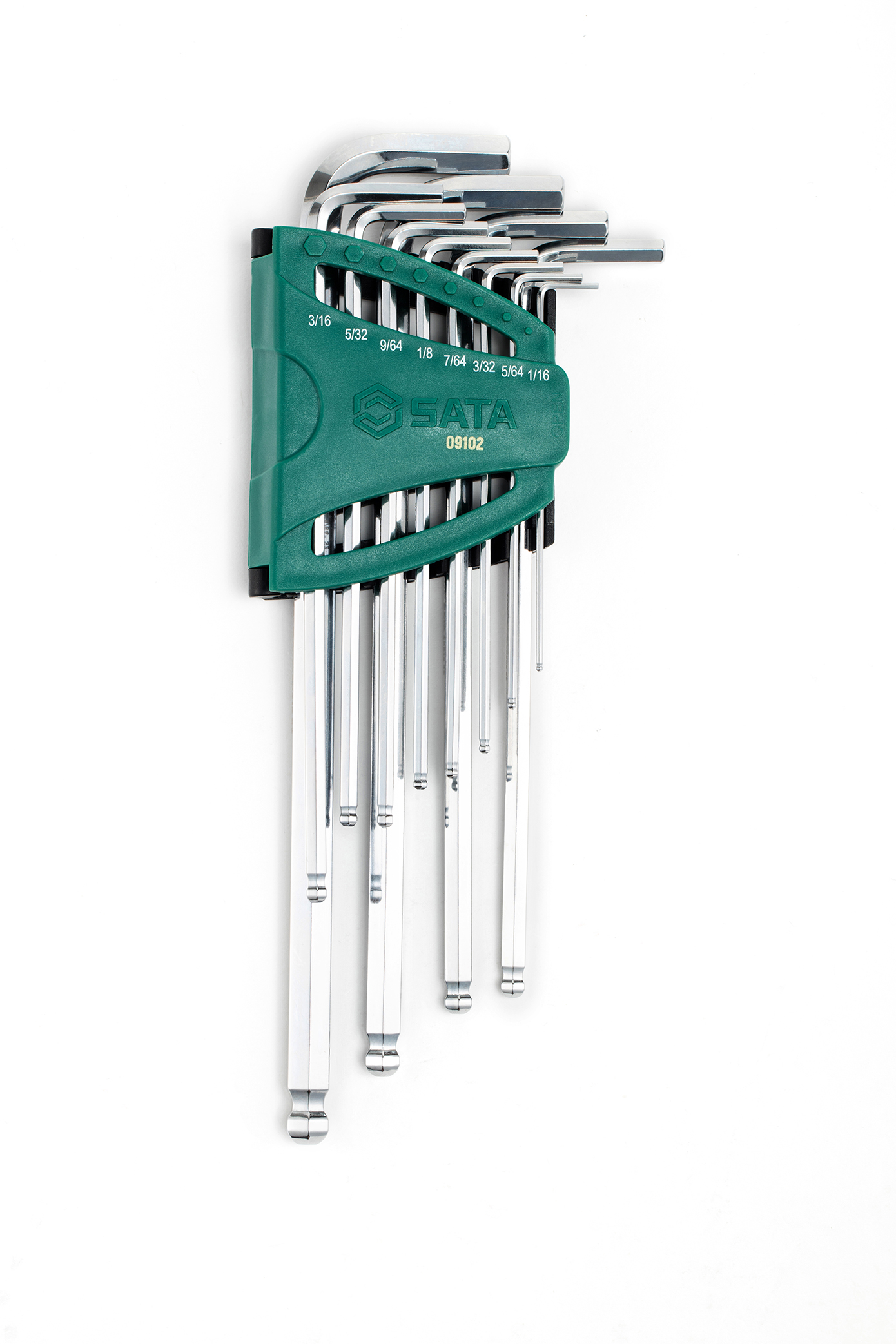 Bộ lục giác đầu bi 12 cái tay dài SATA 09102 hệ inch