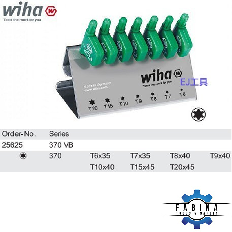Bộ lục giác sao chữ T 7 chi tiết Wiha 25625