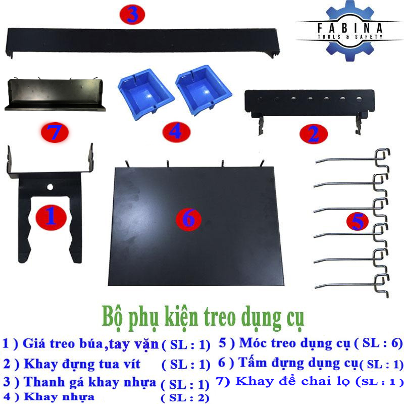 Bộ phụ kiện treo kệ pegboard chuyên dụng