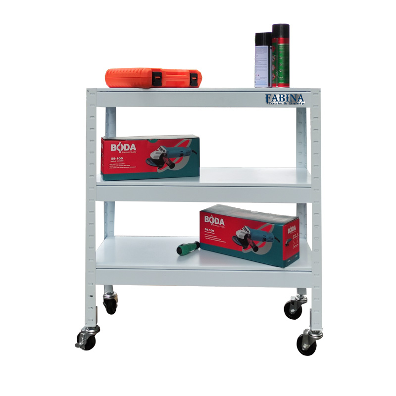 Kệ có bánh xe 3 tầng đa năng 76cm x 31cm x 85cm màu trắng FABINA