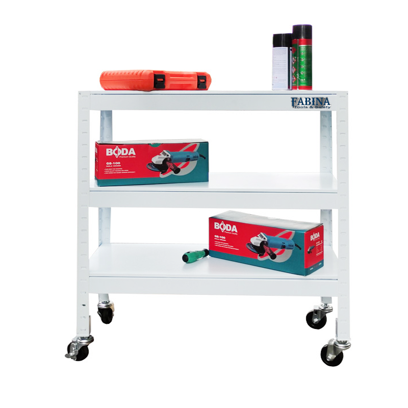 Kệ có bánh xe 3 tầng đa năng 81cm x 38cm x 100cm màu trắng FABINA