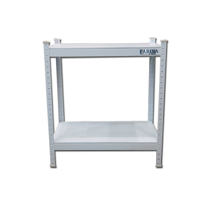 Kệ thấp 2 tầng tấm thép 76xm x 31cm x 76cm màu trắng FABINA