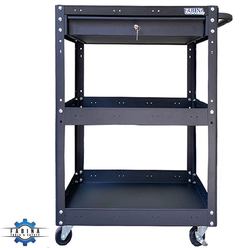 Kệ thép di động  980mm màu đen 01 hộc kéo FABINA