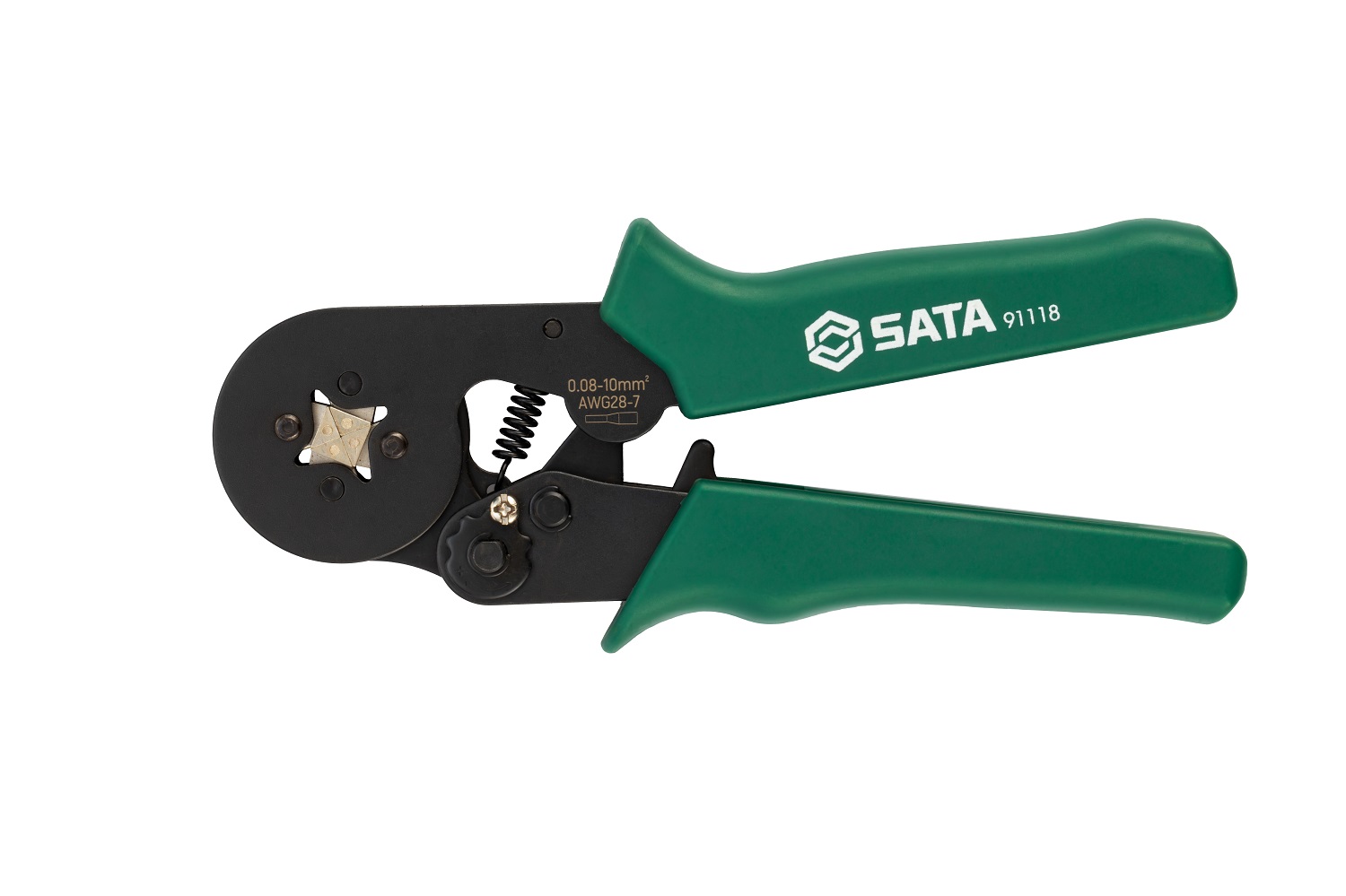 Kìm bấm cos đầu vuông 180mm SATA 91118 tự điều chỉnh kiểu Châu Âu
