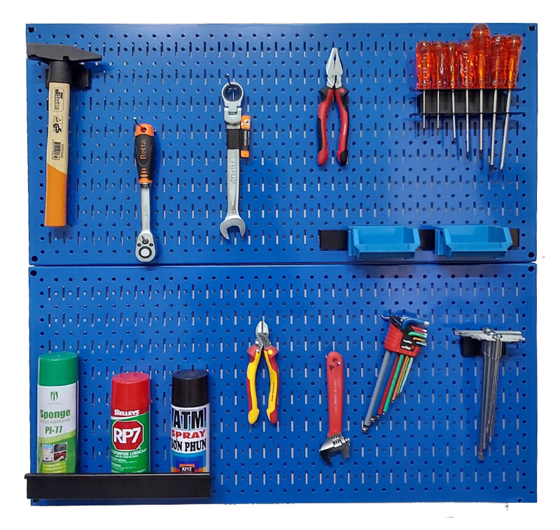 Tấm lưới đôi Pegboard màu xanh dương bóng treo tường FABINA - 2 tấm