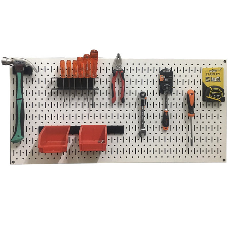 Tấm lưới pegboard màu trắng kèm phụ kiện treo FABINA