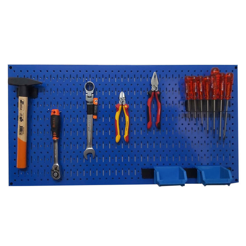 Tấm lưới Pegboard màu xanh kèm phụ kiện treo FABINA