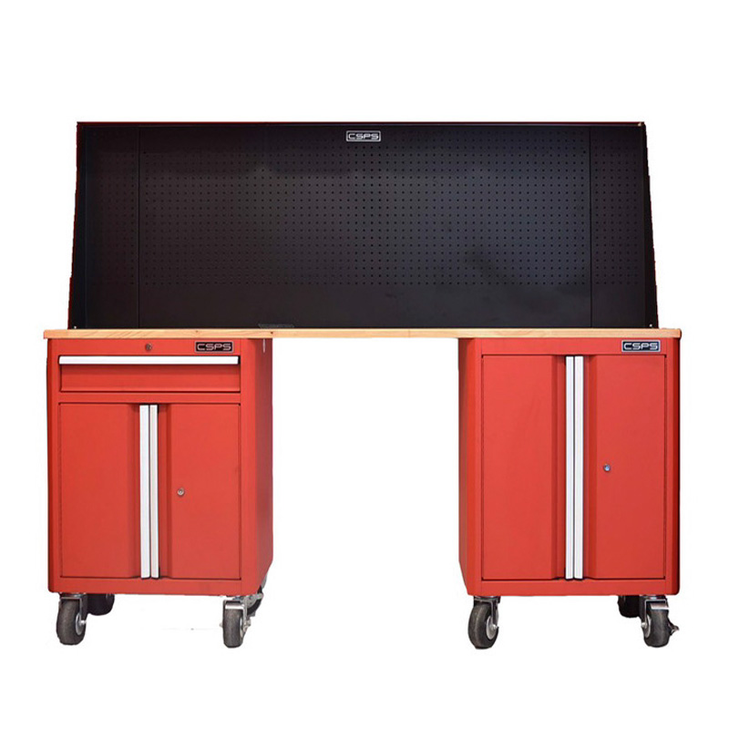 Tủ đôi mở 2 cánh mặt ván gỗ màu đỏ CSPS 183cm W x 40cm D x 94.7cm H