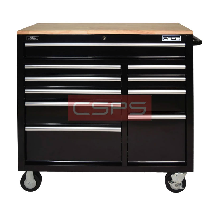 Tủ dụng cụ CSPS 104cm màu đen - 10 hộc kéo ván gỗ