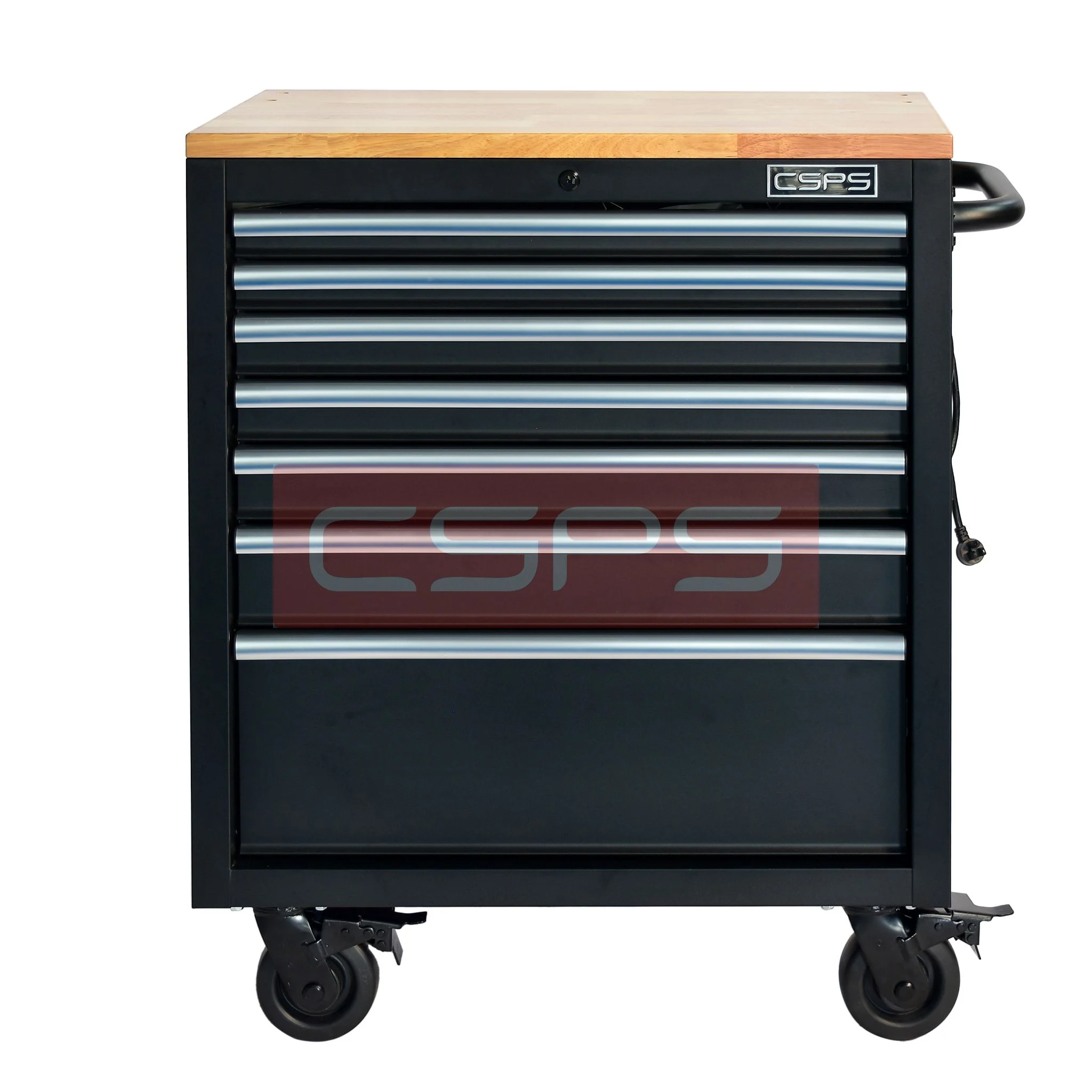 Tủ dụng cụ 7 ngăn kéo mặt gỗ màu đen mờ CSPS