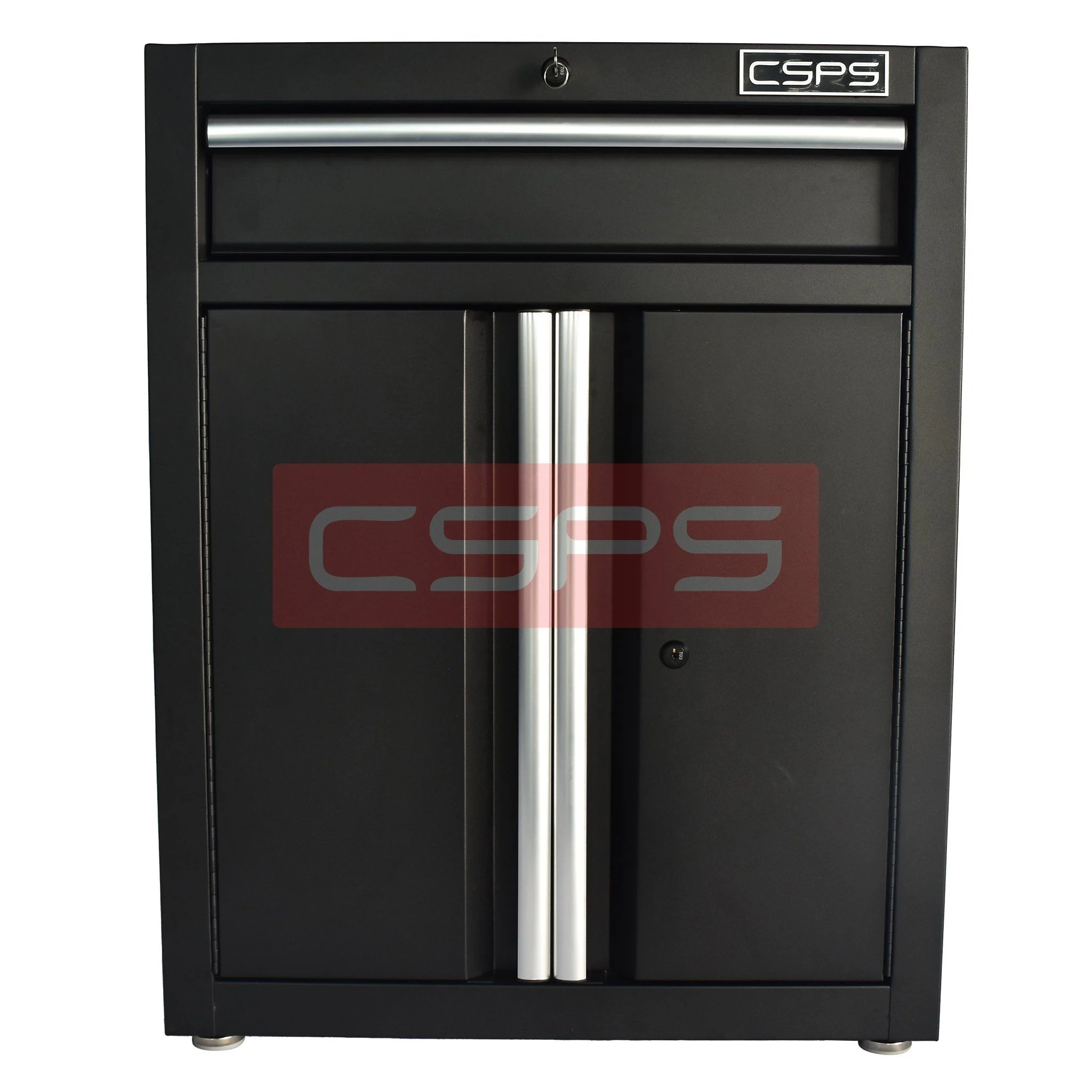 Tủ dụng cụ CSPS 61cm - 01 hộc kéo màu đen,tay cầm trắng kèm chân tăng chỉnh