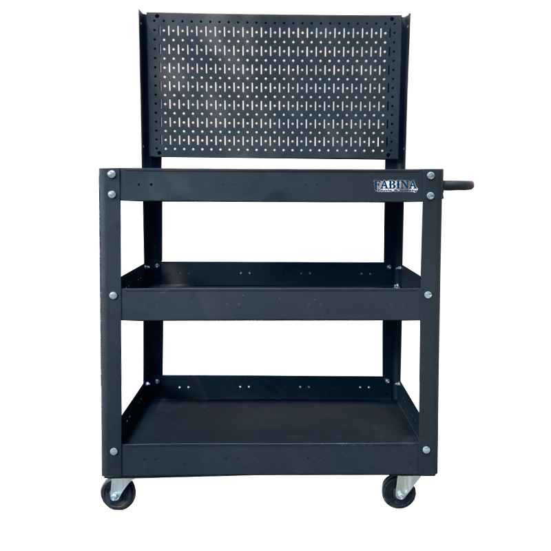 Xe đẩy 3 ngăn vách lưới 72cm màu đen FABINA