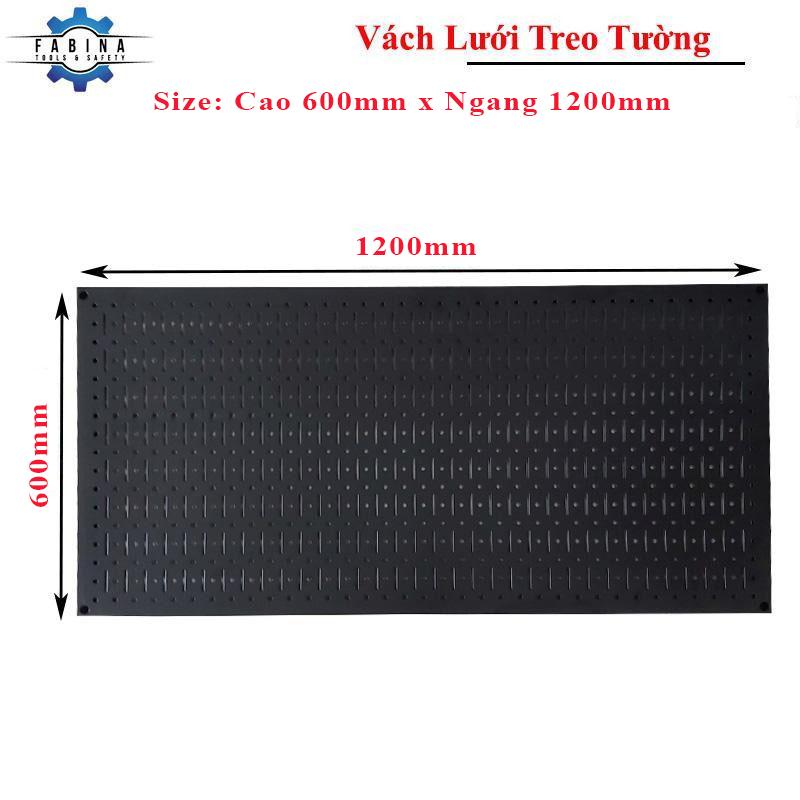 Tấm lưới Pegboard 120cm x 60cm màu đen treo tường đa năng FABINA Tấm lưới Pegboard 120cm x 60cm màu đen