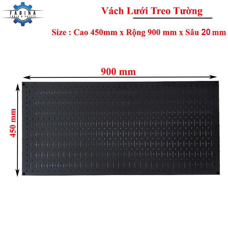 Tấm lưới Pegboard 120cm x 60cm màu đen treo tường đa năng FABINA Tấm lưới Pegboard 90cm x 45cm màu đen