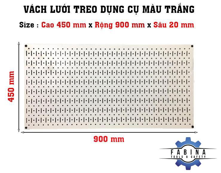 Tấm lưới Pegboard 120cm x 60cm màu trắng treo tường đa năng FABINA Tấm lưới Pegboard 90cm x 45cm màu trắng