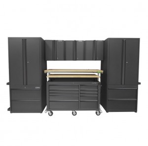 Set of 10 black CSPS tool cabinets – 366cm