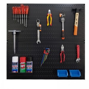 Black Pegboard double mesh panels with FABINA hanging accessories - 2 panels