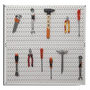 FABINA White Double Pegboard Mesh Panels - 2 panels