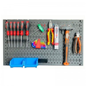 Multi-purpose black 69x40cm Pegboard grid with Fabina accessories