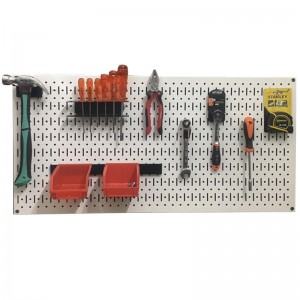 Tấm lưới pegboard màu trắng kèm phụ kiện treo FABINA