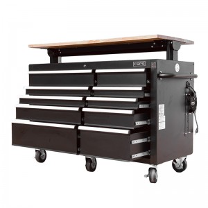 High-grade 10 drawer black tool cabinet with electronic height adjustment CSPS