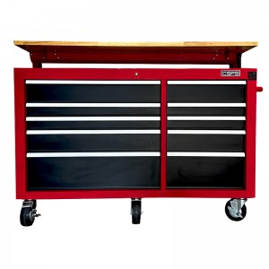 High-class red 10 drawer tool cabinet with electronic height adjustment CSPS