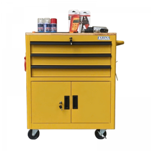 Fabina Yellow Tool Cabinet with 3 Drawers and 2 Storage Compartments
