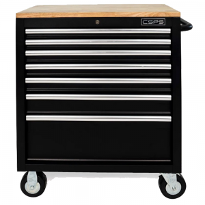 Tool cabinet with 7 drawers with wooden surface with soft closing rails CSPS
