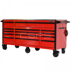 Tool cabinet CSPS 183cm in glossy red - 14 drawers