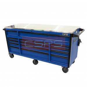 Tool Cabinet CSPS 183cm in matte blue - 14 Drawers