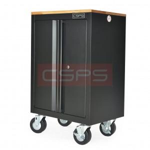 Tool cabinet CSPS 61cm - black drawers with wooden planks top