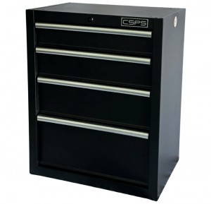 Tool cabinet CSPS 61cm - 04 black drawers (white handles)