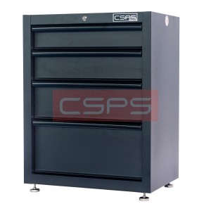 Black Tool cabinet CSPS 61cm including Leveling feet - 04 drawers (black handles)