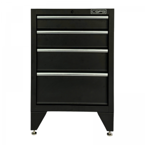 Black Tool cabinet CSPS 61cm including Cabinet legs - 04 drawers (White handles)