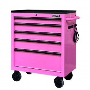 CSPS Glossy Pink tool cabinet 76cm with Steel Top - 05 drawers