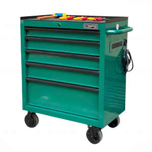 CSPS Glossy Green tool cabinet 76cm with Steel Top - 05 drawers