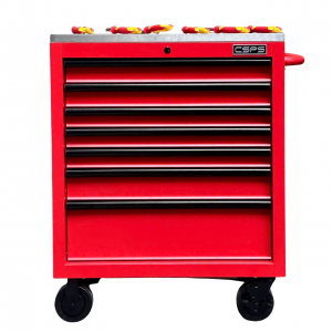 Tủ dụng cụ CSPS 76cm - 07 hộc kéo màu đỏ (mặt inox)