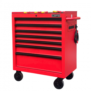 CSPS Matt Red tool cabinet 76cm – 07 drawers (Matt Red Steel Top)