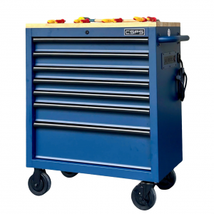 CSPS Matt Blue tool cabinet 76cm with wood top – 07 drawers