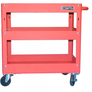 CSPS red 3-tier tool trolley