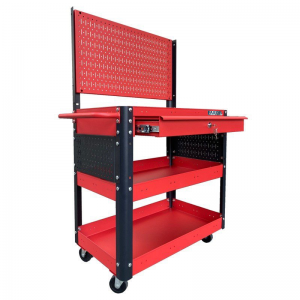 Multi-Purpose Trolley 3 Drawers 1 Drawer Red Mesh Wall Fabina