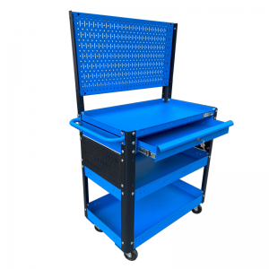 Multi-Purpose Trolley 3 Drawers 1 Drawer Drawer Blue Mesh Wall Fabina