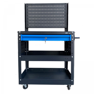 Xe đẩy đa năng 3 ngăn 1 hộc kéo xanh vách lưới màu đen Fabina - Hàng xuất khẩu